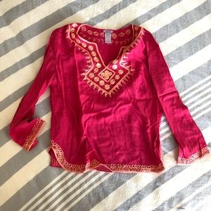 ❌SOLD❌ Calypso Embroidered Cotton Blouse